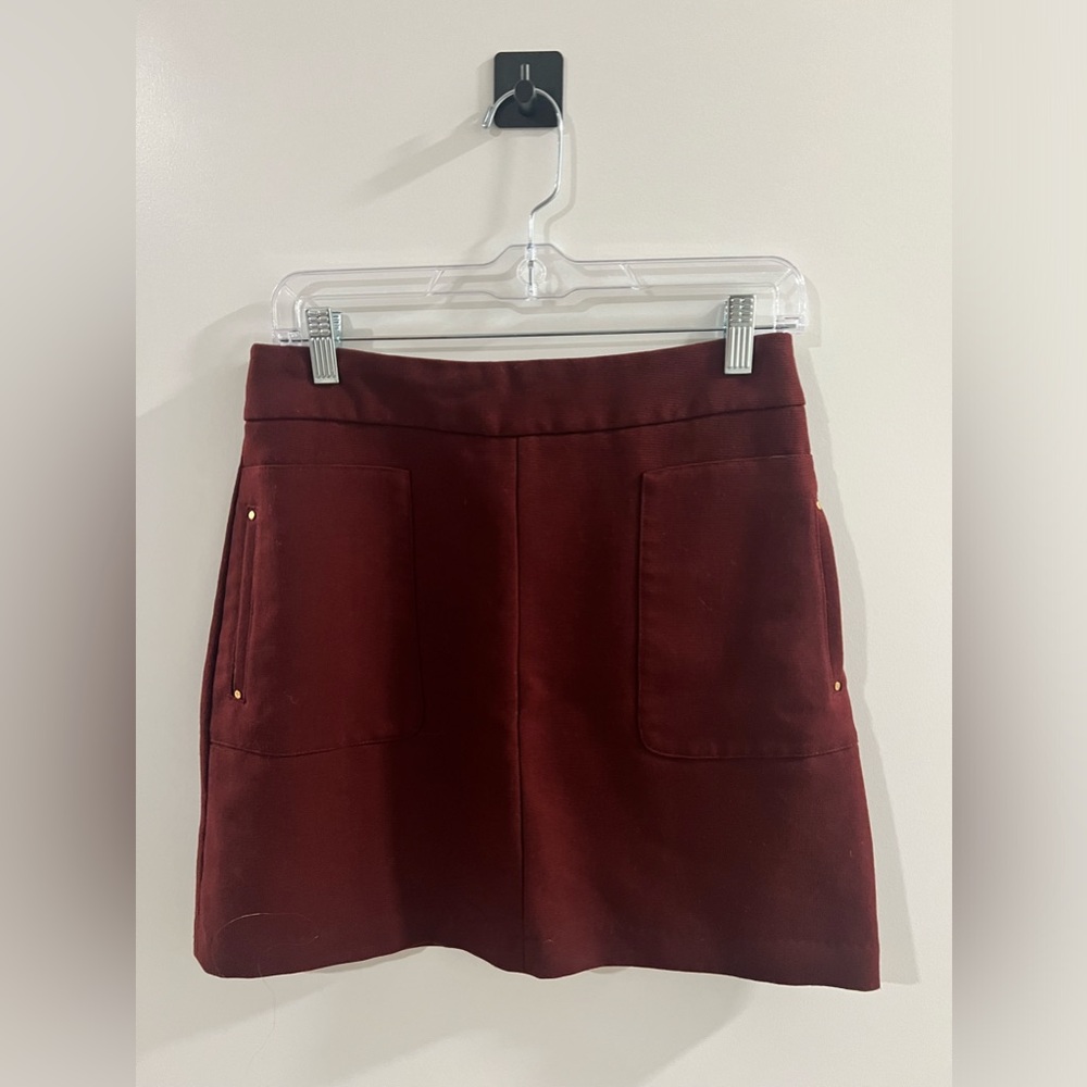 Red a line mini skirt